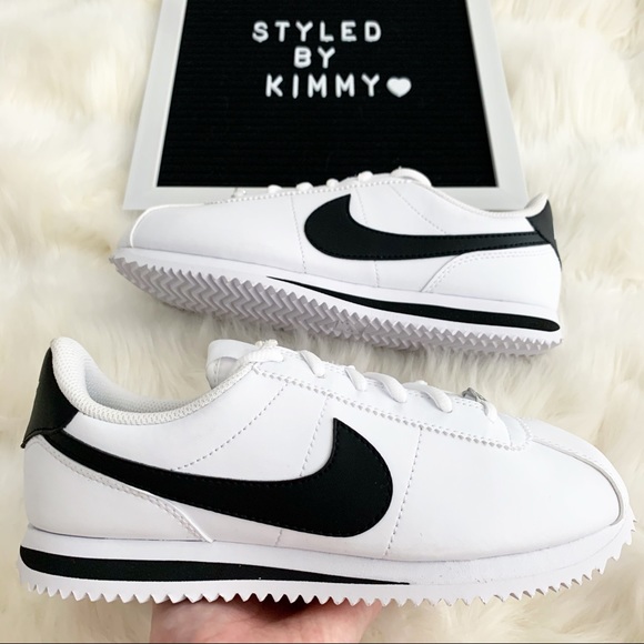white and black cortez shoes